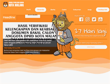 Tablet Screenshot of kpud-malangkota.go.id